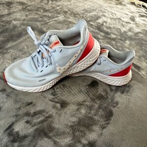 Nike White and Red Athletic Sneakers